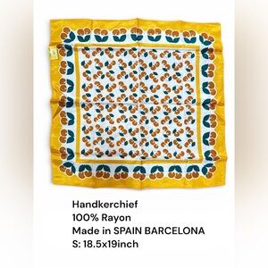 Vintage Colorful Floral Handkerchief | Made in Spain